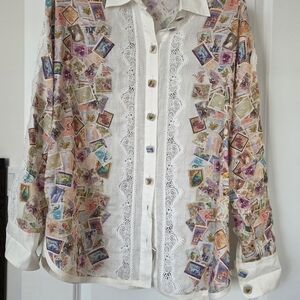Zimmermann Multicolor Stamp Print Button Down Shirt